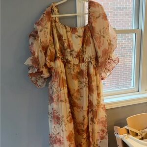 Elegant Floral Long Sleeve Dress